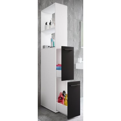 Koupelnová skříňka Sadilo XL, bílá/antracit