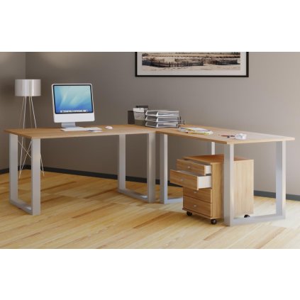 Rohový stůl Lona 160x130x50 U-nohy, dub sonoma