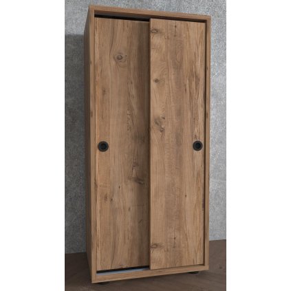 Kancelářská skříň s posuvnými dveřmi Ulas 3-komorová, dub medový