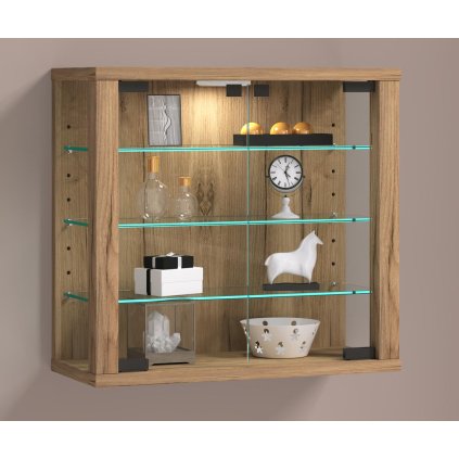 Nástěnná vitrína Vitrosa S, dub medový
