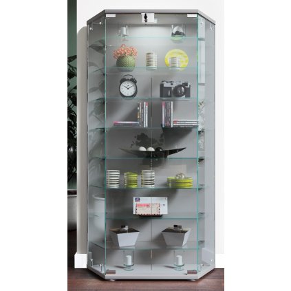 Vitrína Cenila XL, stříbrná