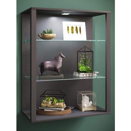 Nástěnná vitrína Glasol LW, antracitová