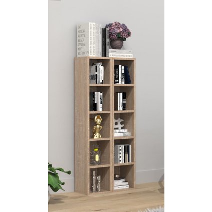 Regál na CD a DVD Megosa S, dub sonoma