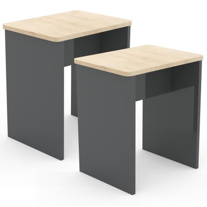 Stoličky Esal, antracitová, 2 ks