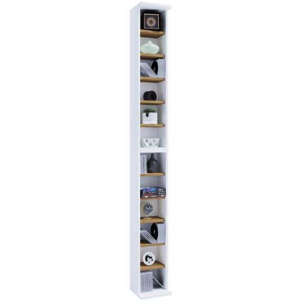 CD a DVD regál Bigol, bílodřevěný