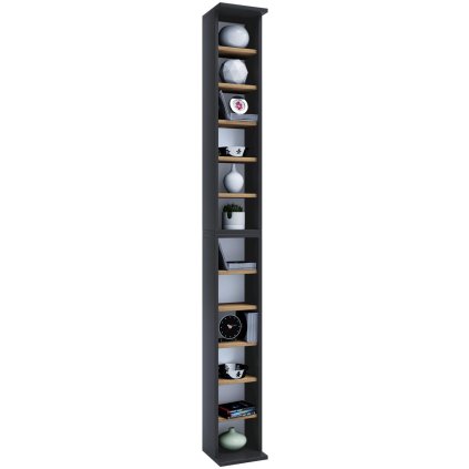 CD a DVD regál Bigol, černodřevěný