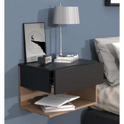 Noční stolek Usal XL 45, černá