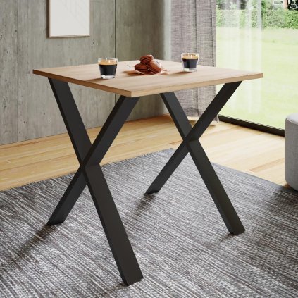 Jídelní stůl Xona 80x80 X-nohy, dub sonoma