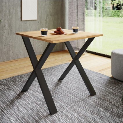 Jídelní stůl Xona 80x80 X-nohy, dub medový