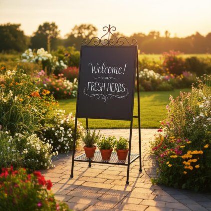 Nabídková tabule s policí