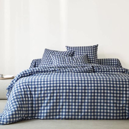 Bavlněné povlečení Lou, modré, 140 x 200 cm