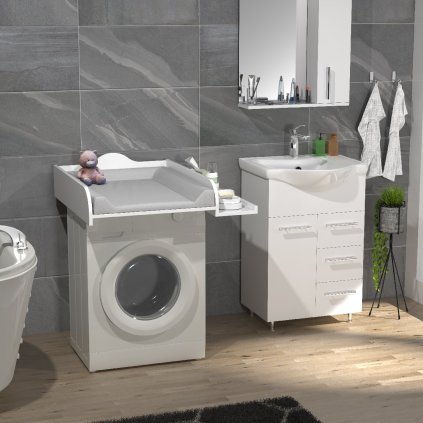 VCM Přebalovací pult „Malira L“ pro pračku a sušičku, bílý