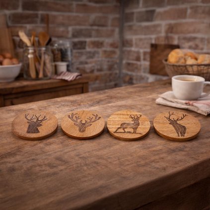 Podtácky Jelen, sada 4 ks