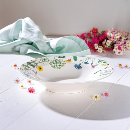 Hluboký talíř Divoké květy