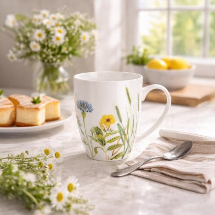 Porcelánový hrnek Divoké květy, 300 ml
