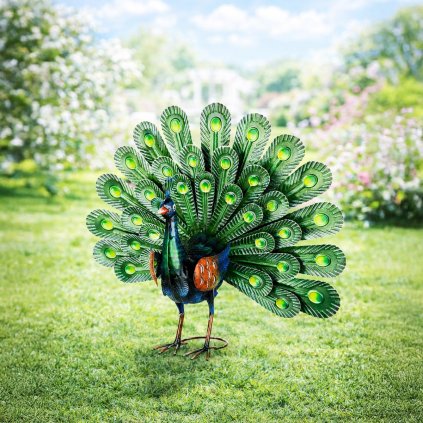 Zahradní dekorace Páv, 51 cm