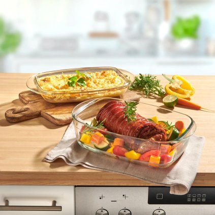 Skleněná zapékací mísa s víkem