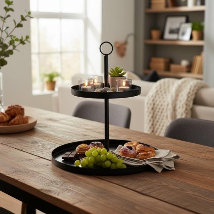 Etažér Samina, černý