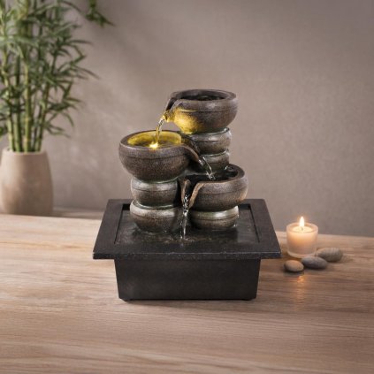 LED Fontána Cascada, šedá