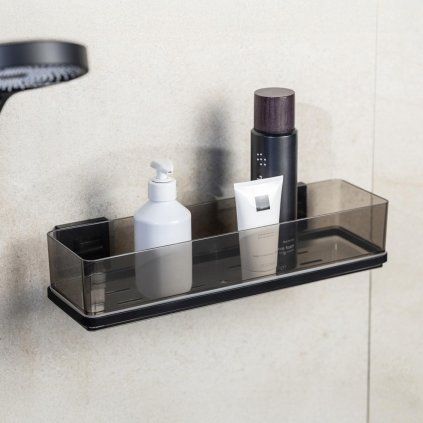 Vacuum-Loc® maxi koupelnová polička Quadro, černá