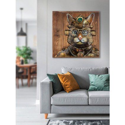 Obraz Steampunk Cat, 50 cm
