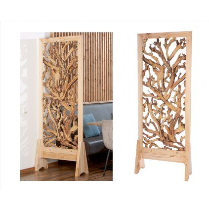 Dřevěný paraván "Planta" přírodní design