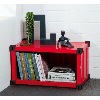Červený kovový box B-Ware - Container, 43 cm