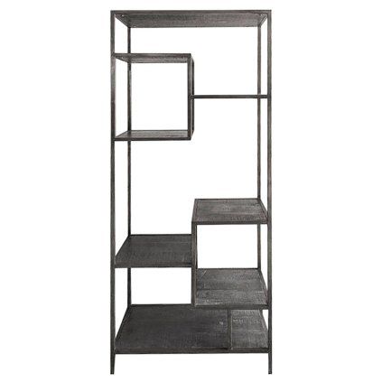 Černá kovová police Nero, 205 cm