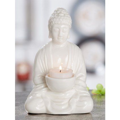 Porcelánový svícen Buddha