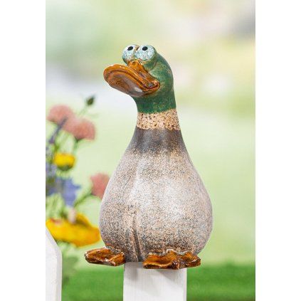 Keramická kachna – plotová figurka Richy, 18 cm