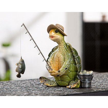 Figurka želvy rybáře "Fishing"
