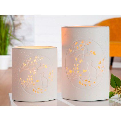 Porcelánová stolní lampa Kočka