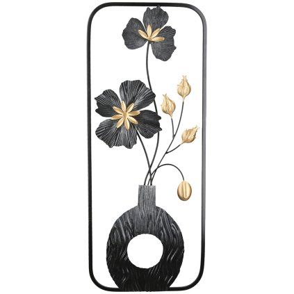 Kovový nástěnný reliéf "Blumenvase"