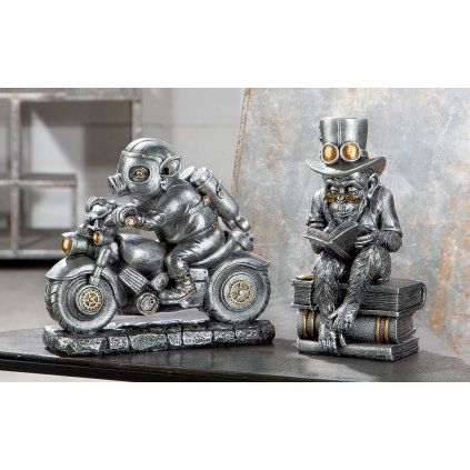 Figurka opice čtenář Steampunk, 23 cm