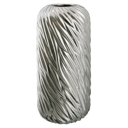 Keramická stříbrná váza Wave, 30 cm