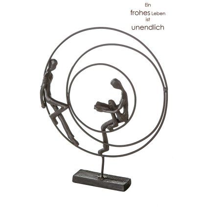 Kovová socha Circles s knihou, 25 cm