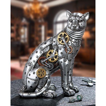 Steampunk soška "Leopard" kovový