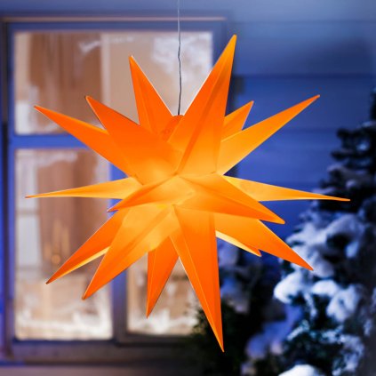 LED Venkovní hvězda Vánoce, oranžová