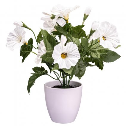 Umělá květina Petunie, bílá