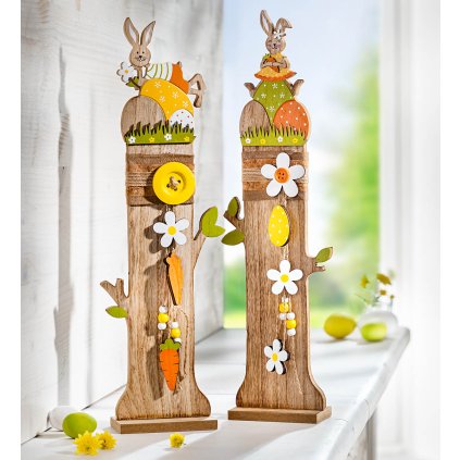 Velikonoční dekorační sloupky Lisa a Tom, sada 2 ks