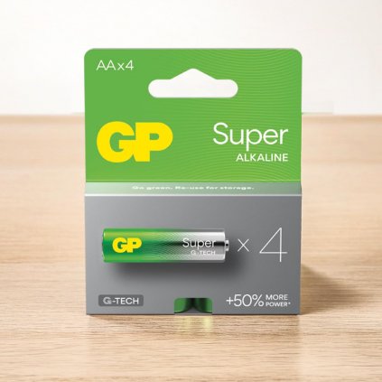 Alkalická baterie GP Super LR6 (AA), 4 ks