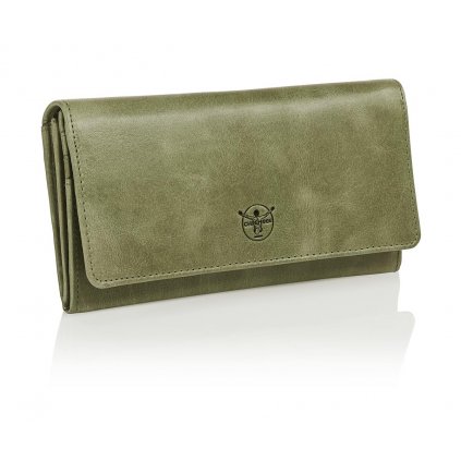 Dámská peněženka kožená s RFID, olivová