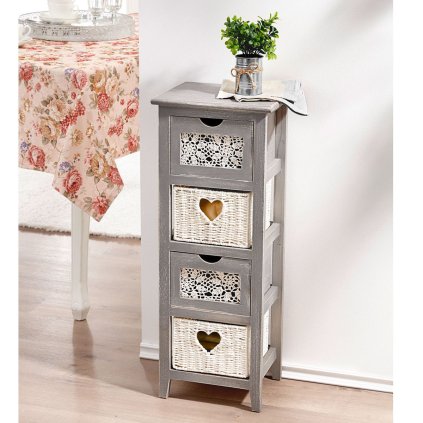 Šedá komoda Romantik