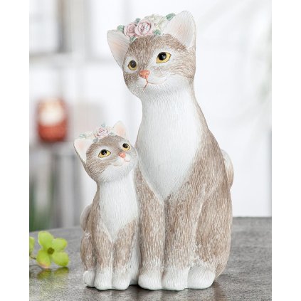 Dekorační figurka Kočka Nala s kotětem