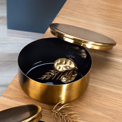 Kovová dóza Nero, 14 cm