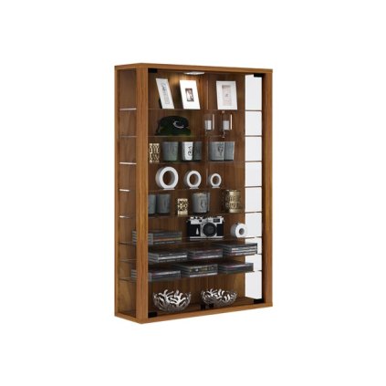 Nástěnná vitrína Vitrosa mini s LED osvětlením, ořech