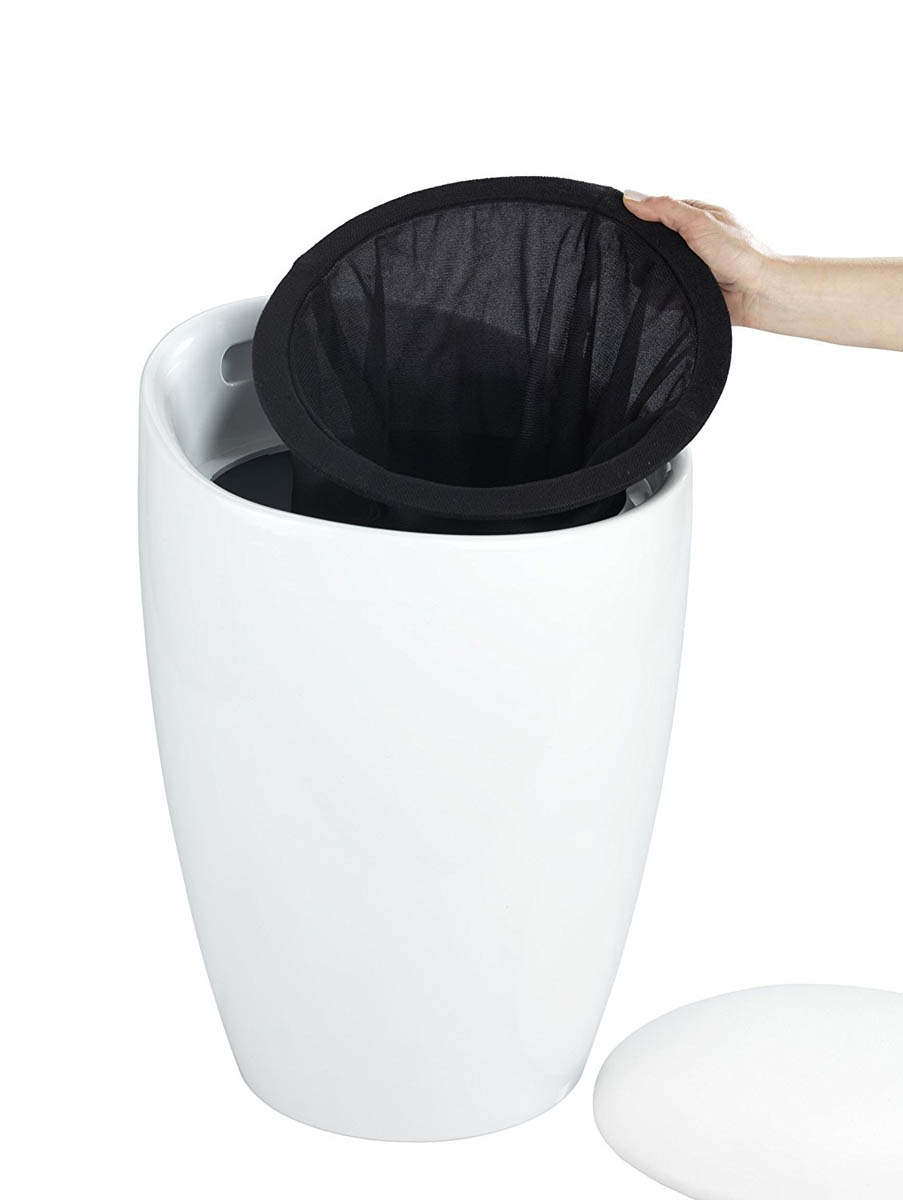WENKO Koupelnová stolička s košem na prádlo Candy, bílá