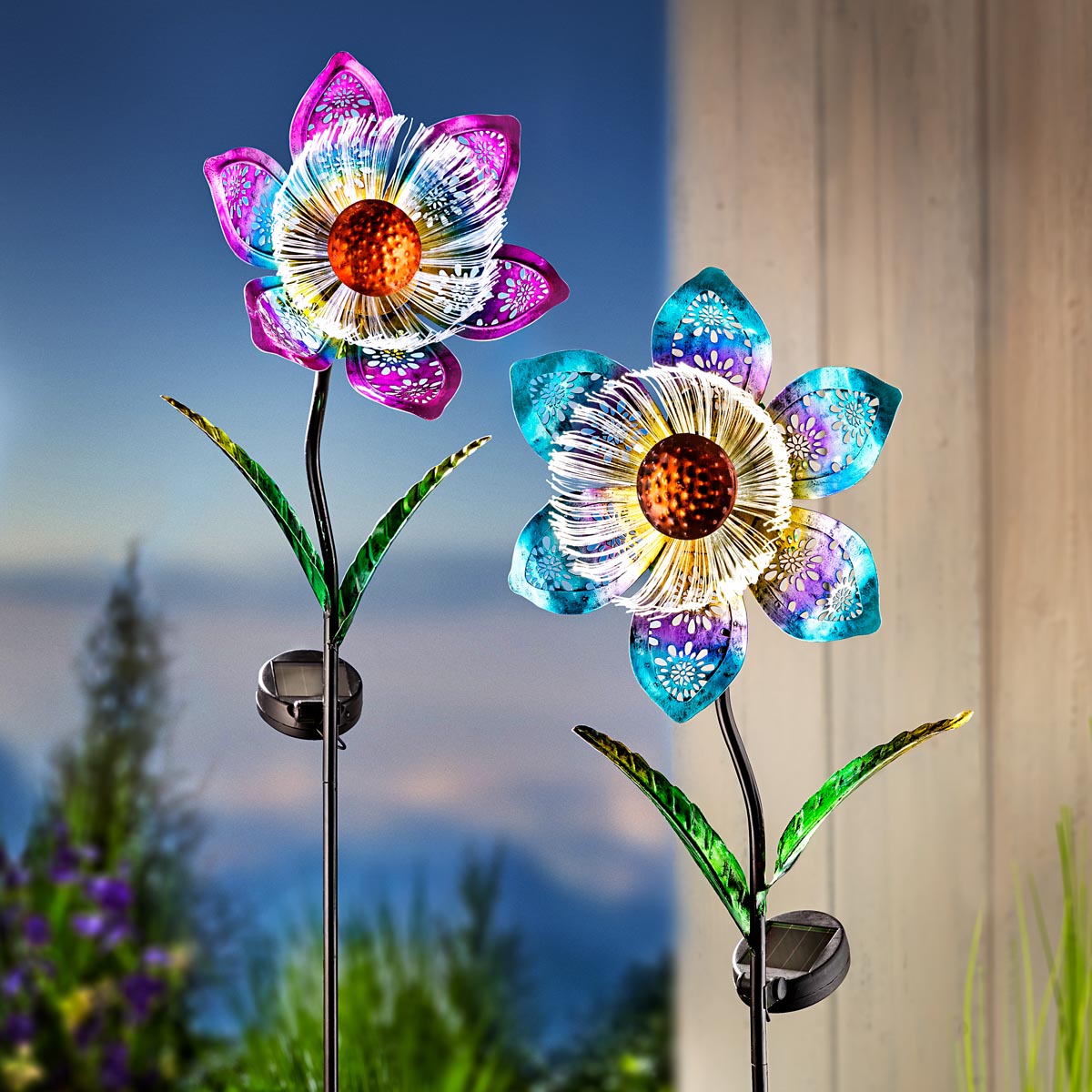 E-shop Weltbild Solární zahradní zápichy Květ iluze, sada 2 ks