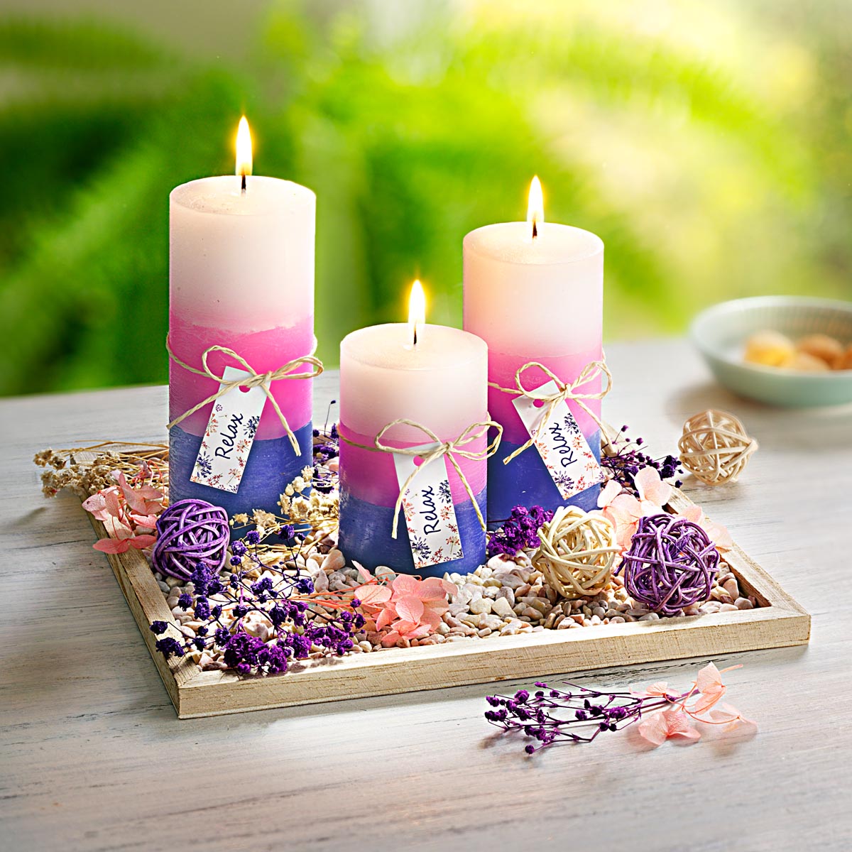 E-shop Weltbild Dekorační sada se svíčkami Krásné květy