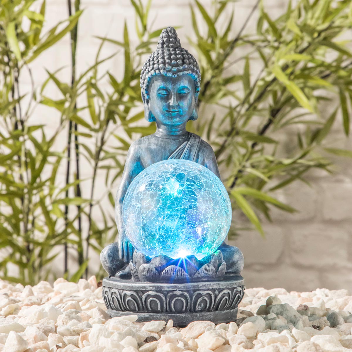 E-shop Haushalt international Solární dekorace Buddha se světelnou koulí